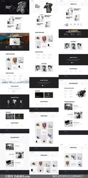 黑白简洁风格网站图文版式设计模板 打造极简视觉体验